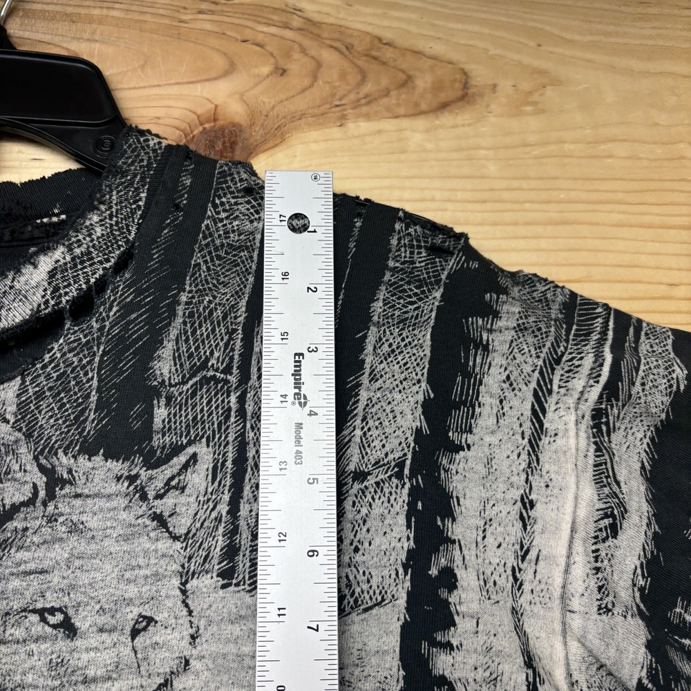 Vintage Cabela's Wolf Shirt Mens‎ XL Black Wilderness Animal Graphic Tee 90s USA - Picture 11 of 16
